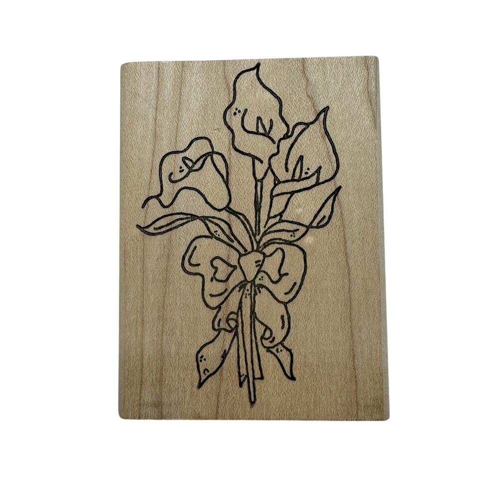 RUBBER ROMANCE Calla Lily Wood and Rubber Stamp Flower Bouquet